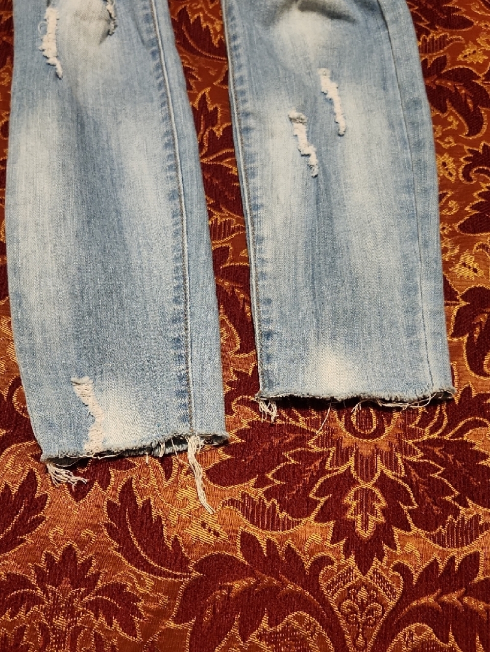 Cello Light Blue Distressed Skinny Denim Overalls, Small - Picture 11 of 14